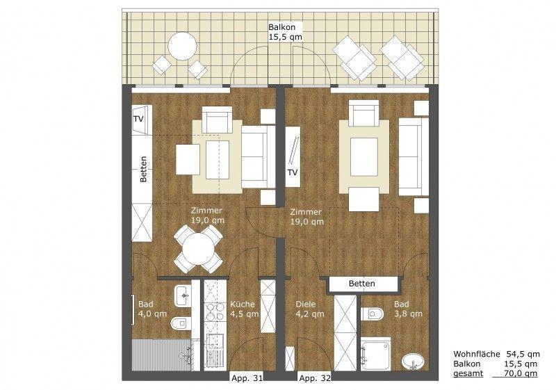 Apartment Dünenhof App. 31-32 Meerseite *